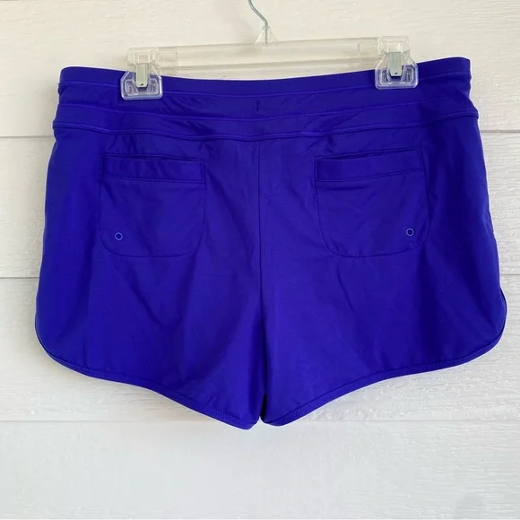 ATHLETA Women's Surge Swim Shorts Size Medium Royal Blue w/ Brief Drawstring - Picture 4 of 12